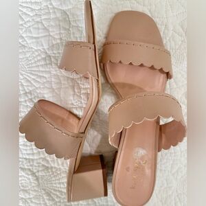 NEW never worn SZ 9 Chrissie Kate Spade Blush Scalloped Sandals